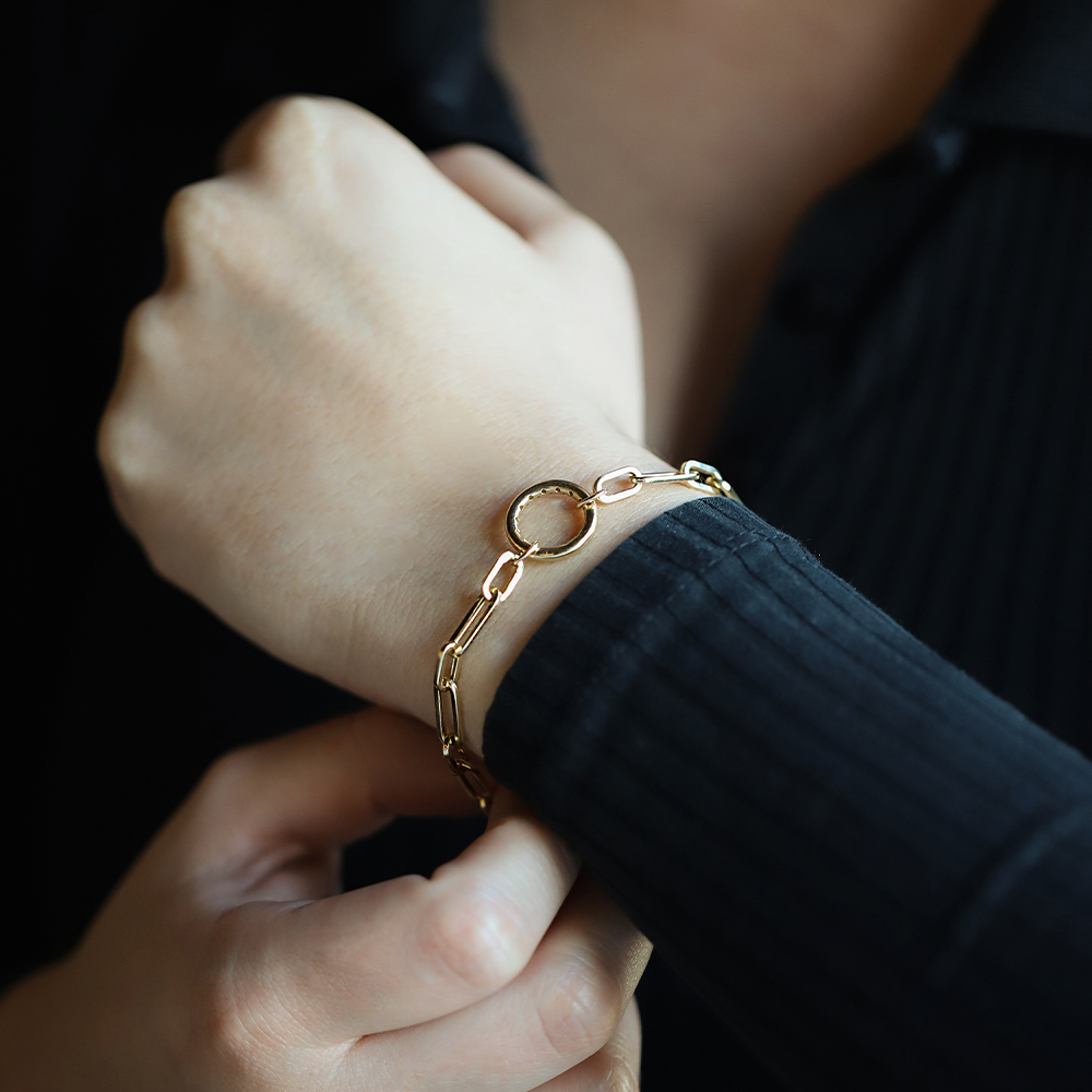 14 Ayar Sarı Altın Ataç Zincir Bileklik