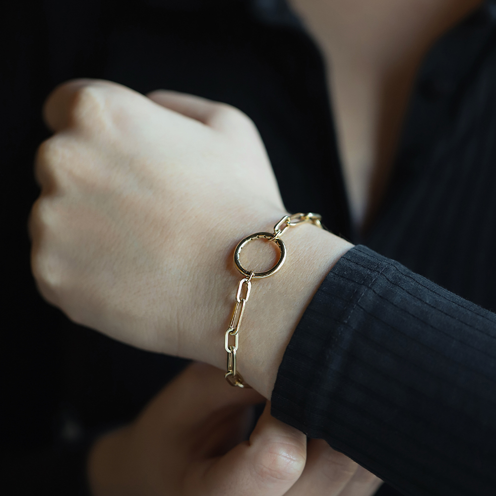 14 Ayar Sarı Altın Ataç Zincir Bileklik