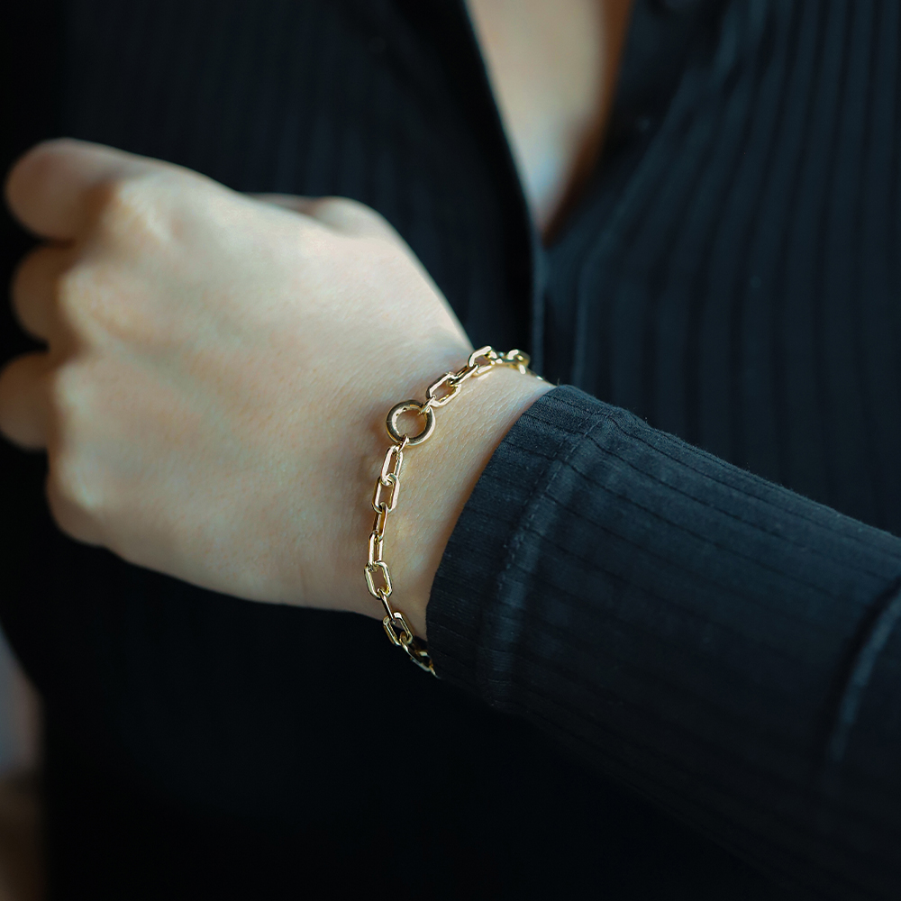 14 Ayar Sarı Altın Zincir Bileklik