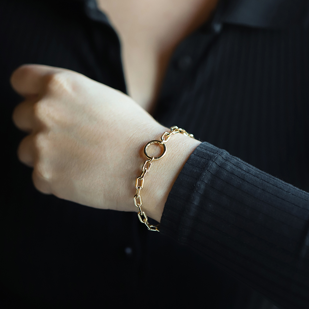 14 Ayar Sarı Altın Ataç Zincir Bileklik