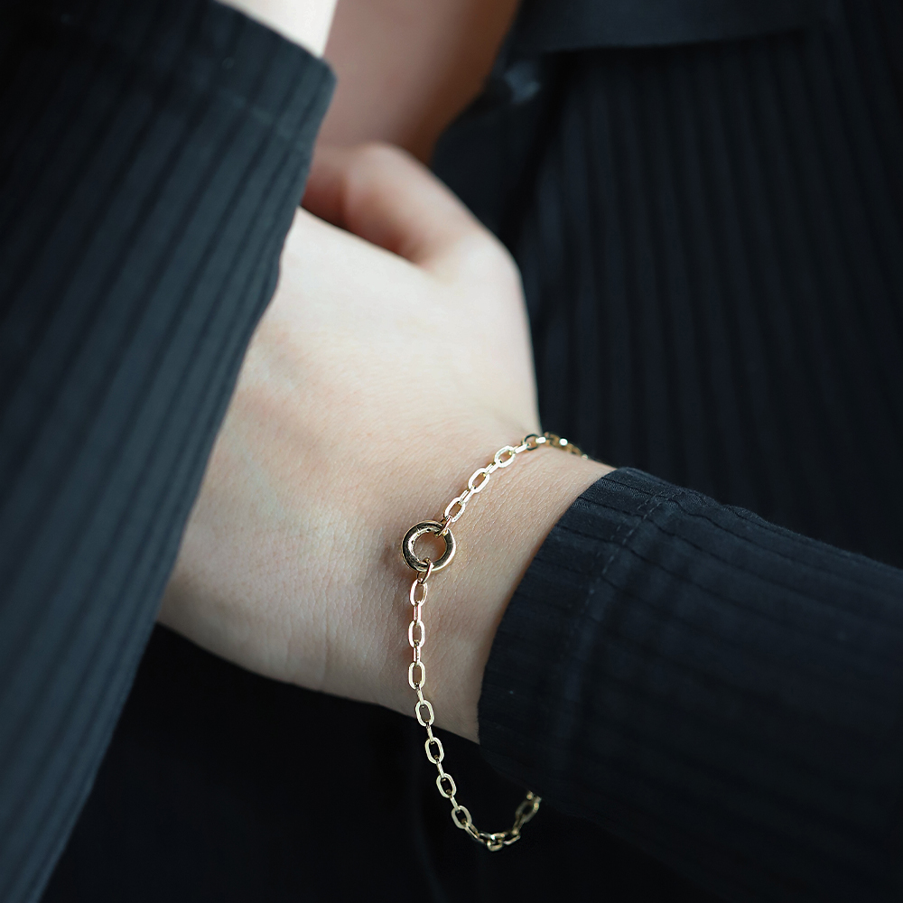 14 Ayar Sarı Altın Zincir Bileklik