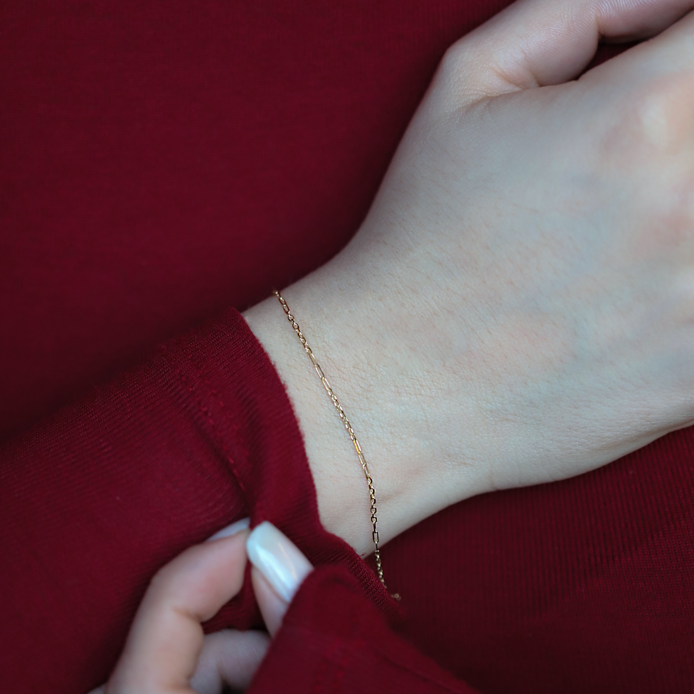 14 Ayar Sarı Altın Zincir Bileklik