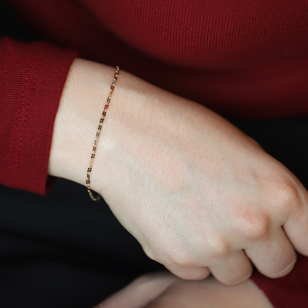 14 Ayar Sarı Altın Zincir Bileklik