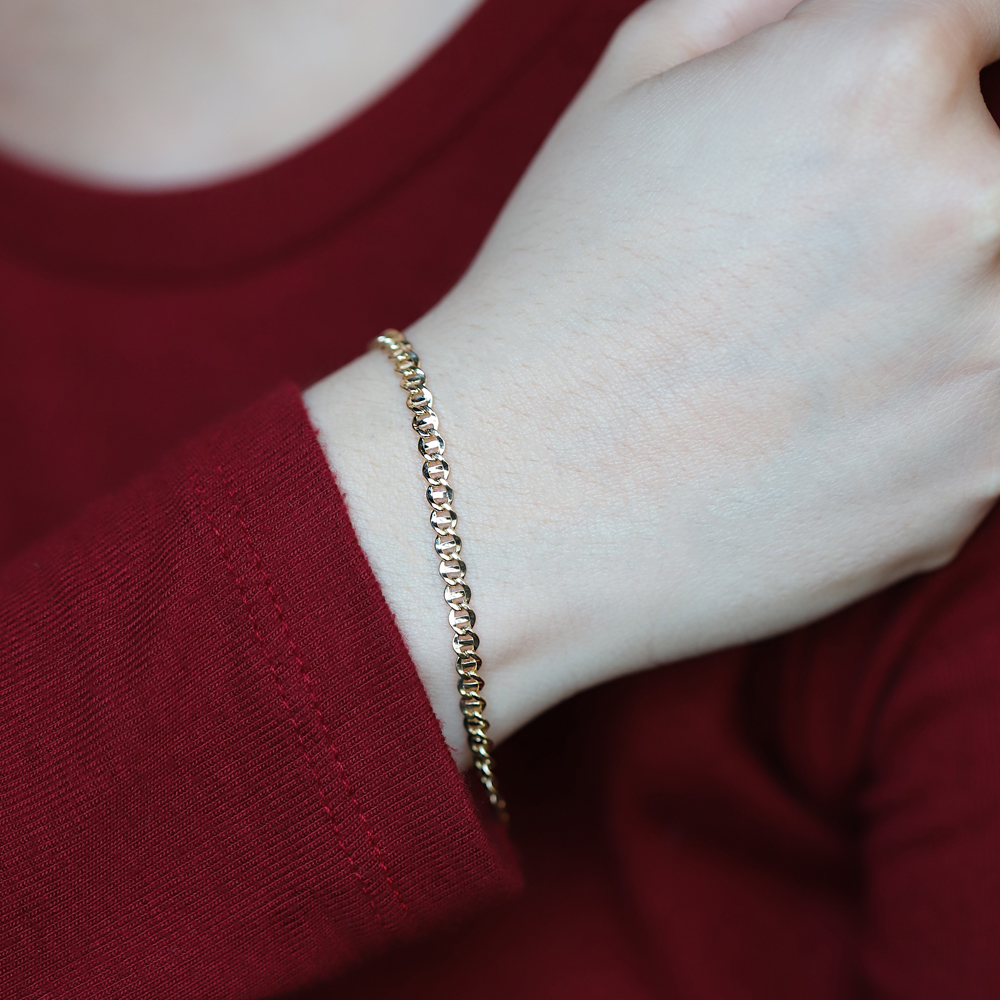 14 Ayar Sarı Altın Zincir Bileklik