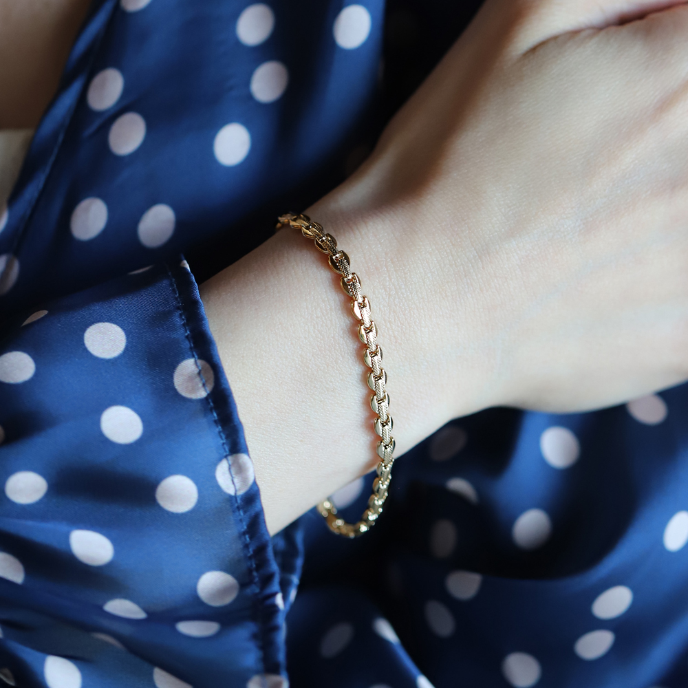 14 Ayar Sarı Altın Zincir Bileklik