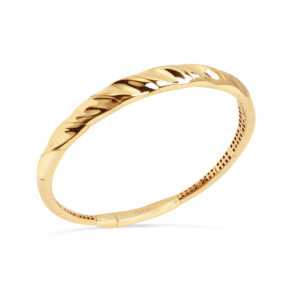 14 Ayar Sarı Altın Burgu Kelepçe Bilezik