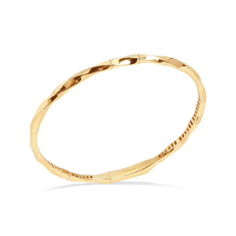 14 Ayar Sarı Altın Burgu Kelepçe Bilezik