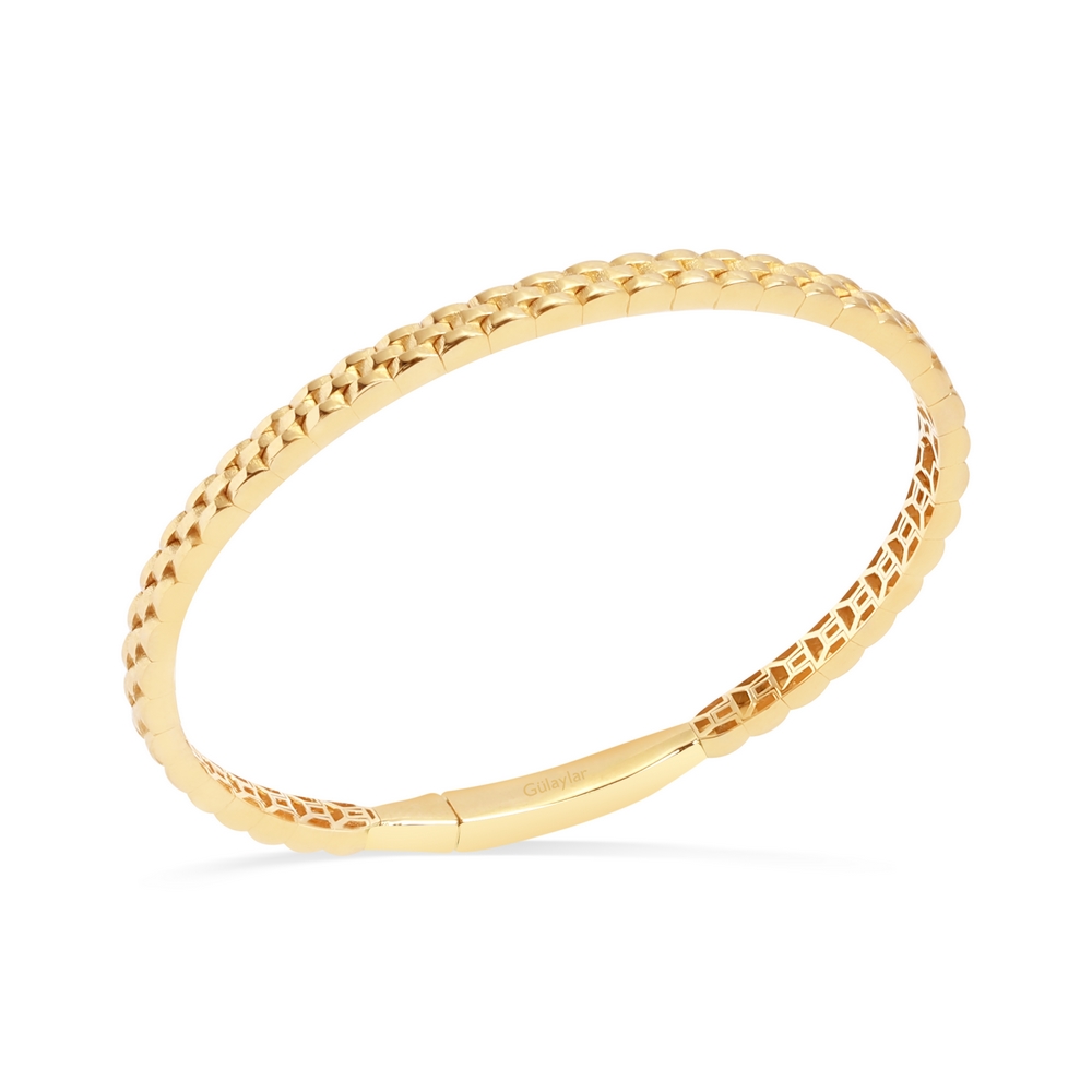 14 Ayar Sarı Altın Kelepçe Bilezik