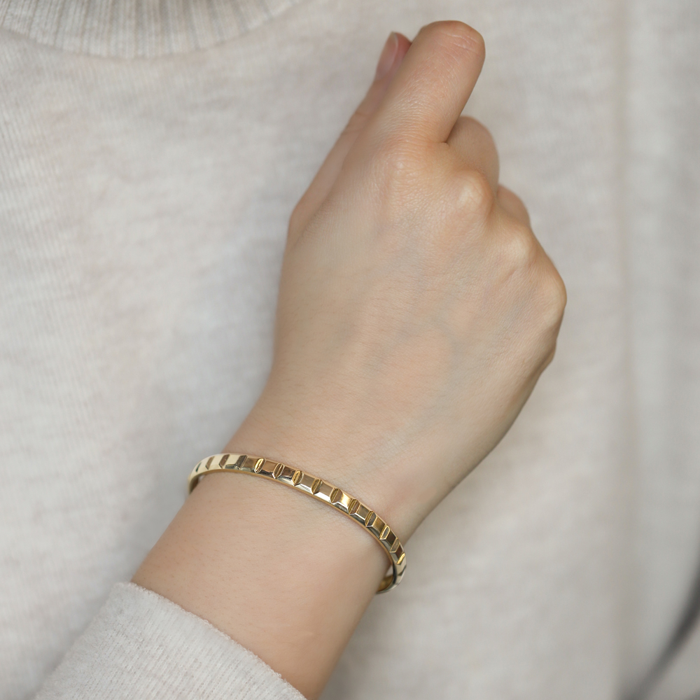 14 Ayar Sarı Altın Kelepçe Bilezik