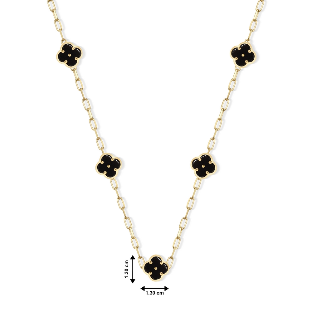 14 Ayar Sarı Altın Yonca Kolye