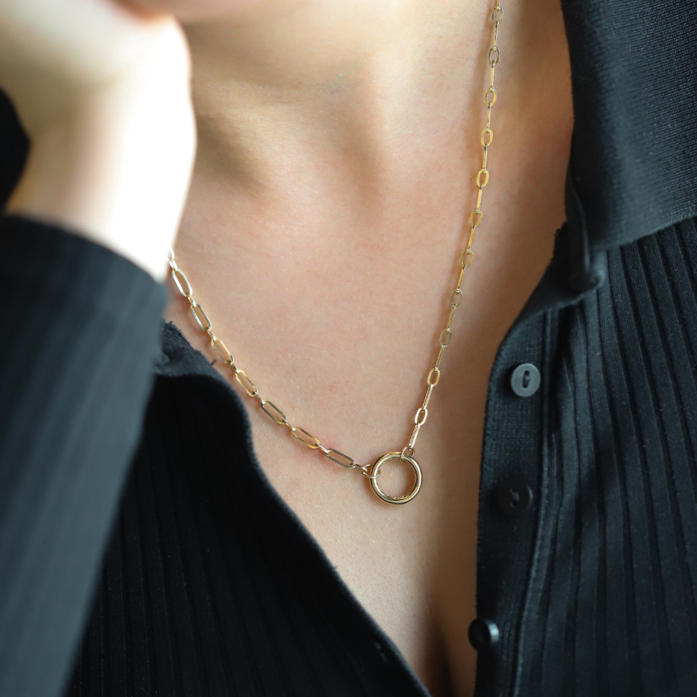 14 Ayar Sarı Altın Ataç Zincir Kolye