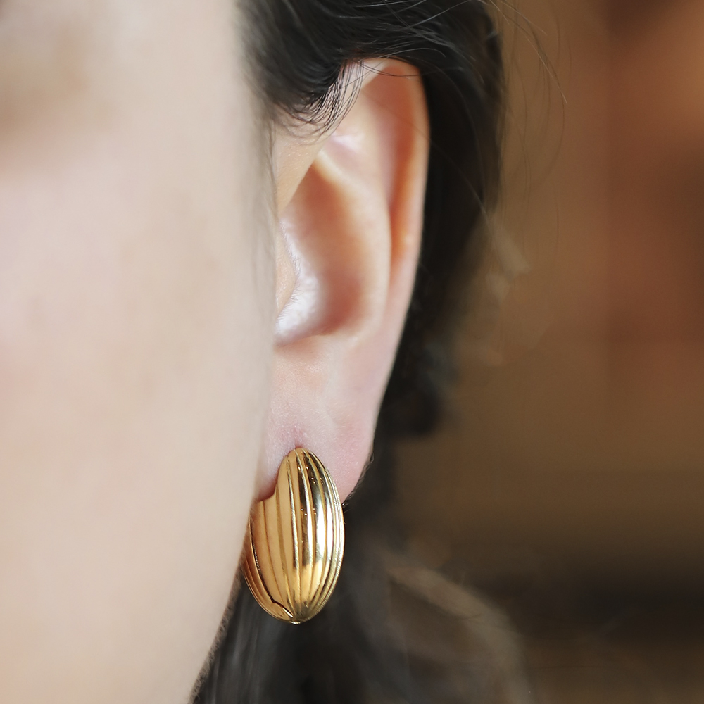 14 Ayar Sarı Altın Trend Küpe