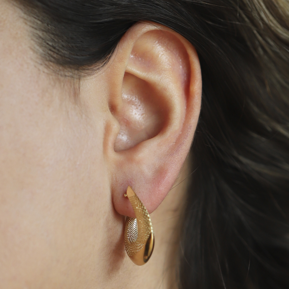 14 Ayar Sarı Altın Trend Küpe