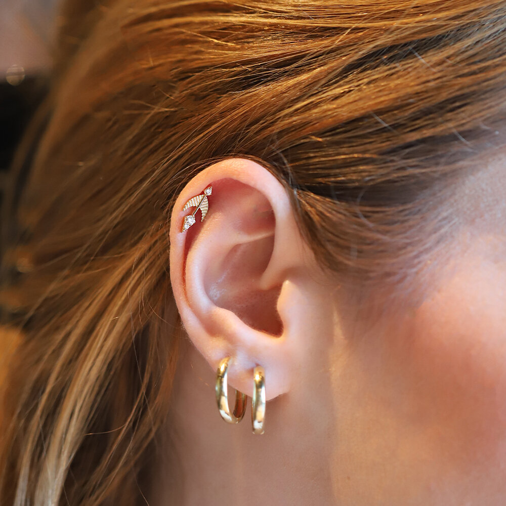 14 Ayar Sarı Altın Tragus Piercing
