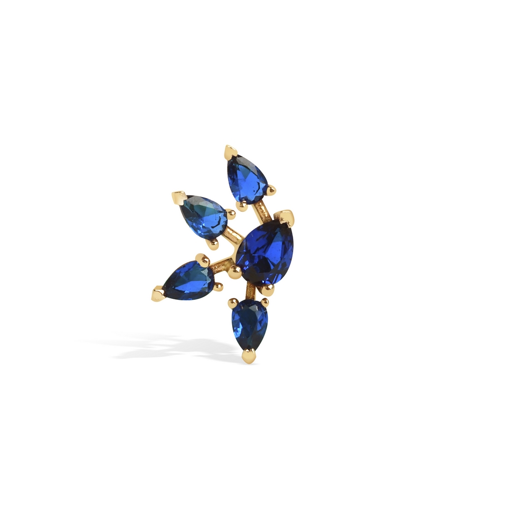 14 Ayar Sarı Altın Trend Renkli Taşlı Piercing