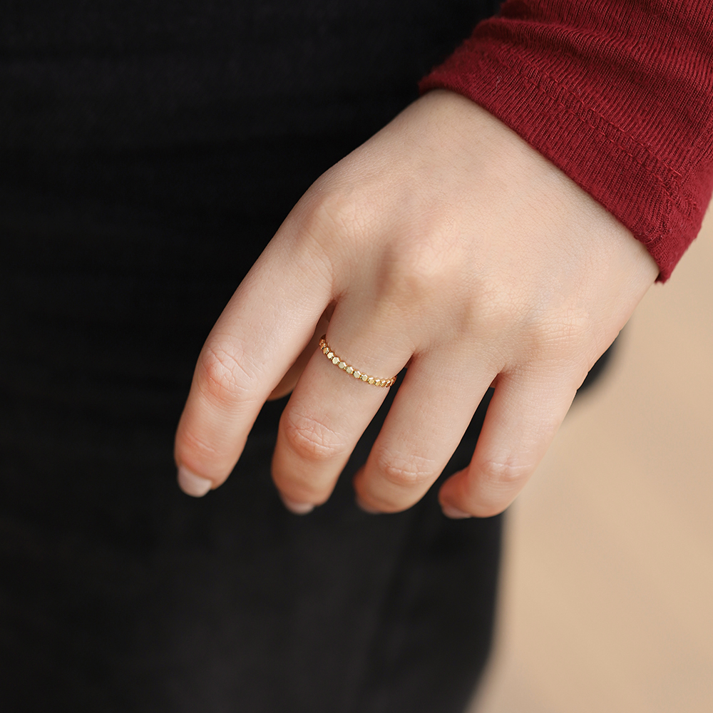 14 Ayar Sarı Altın Minimal Yüzük