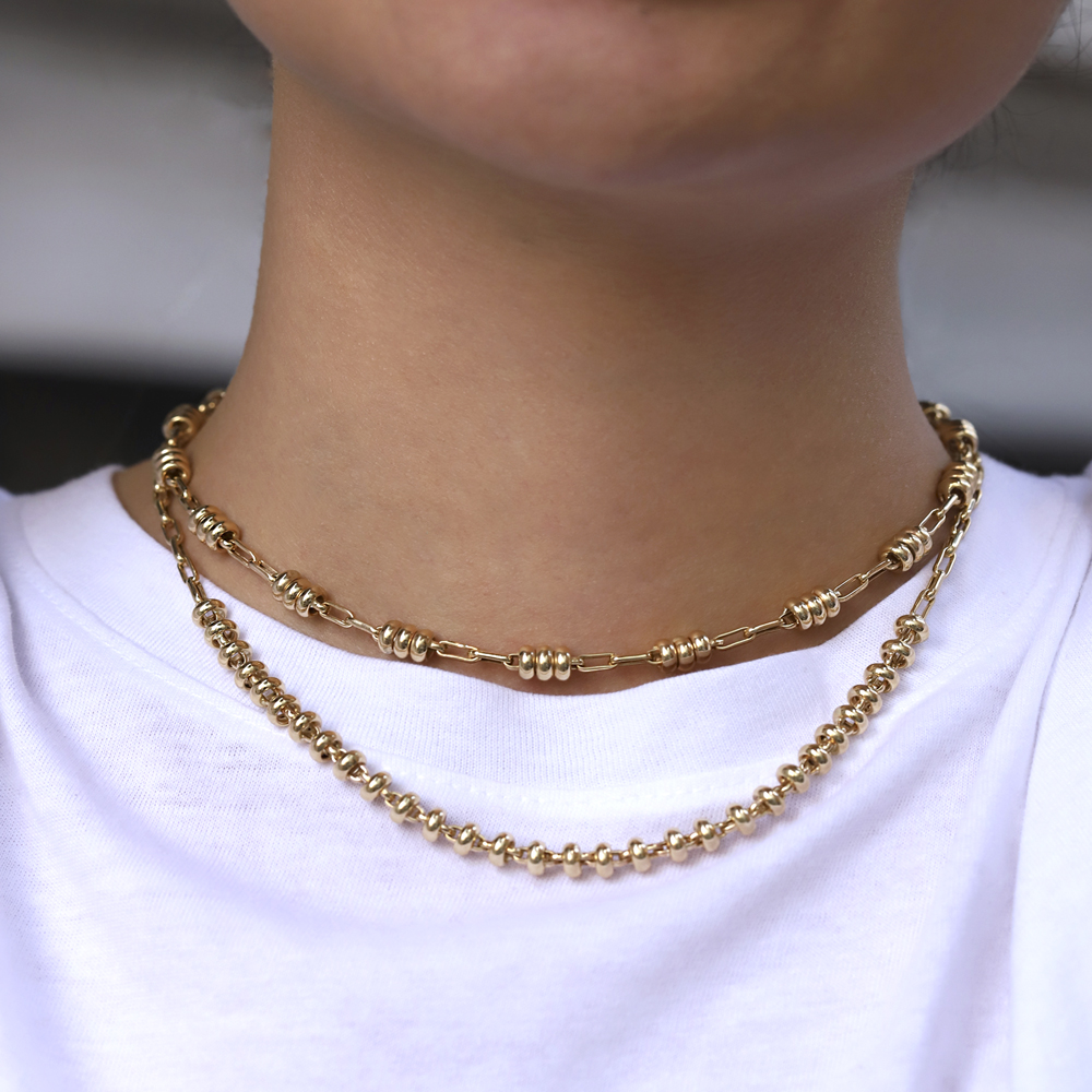 14 Ayar Sarı Altın Trend Ataç Zincir