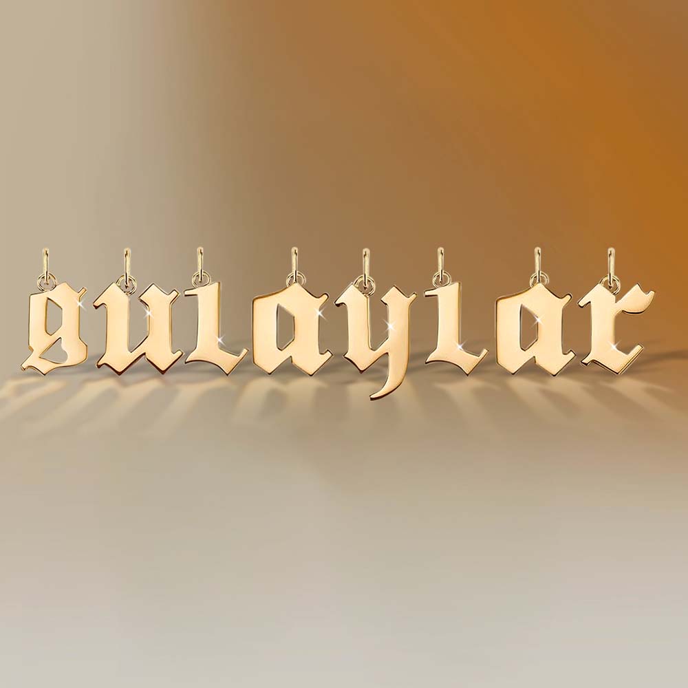 14 Ayar Sarı Altın U Harf Charm