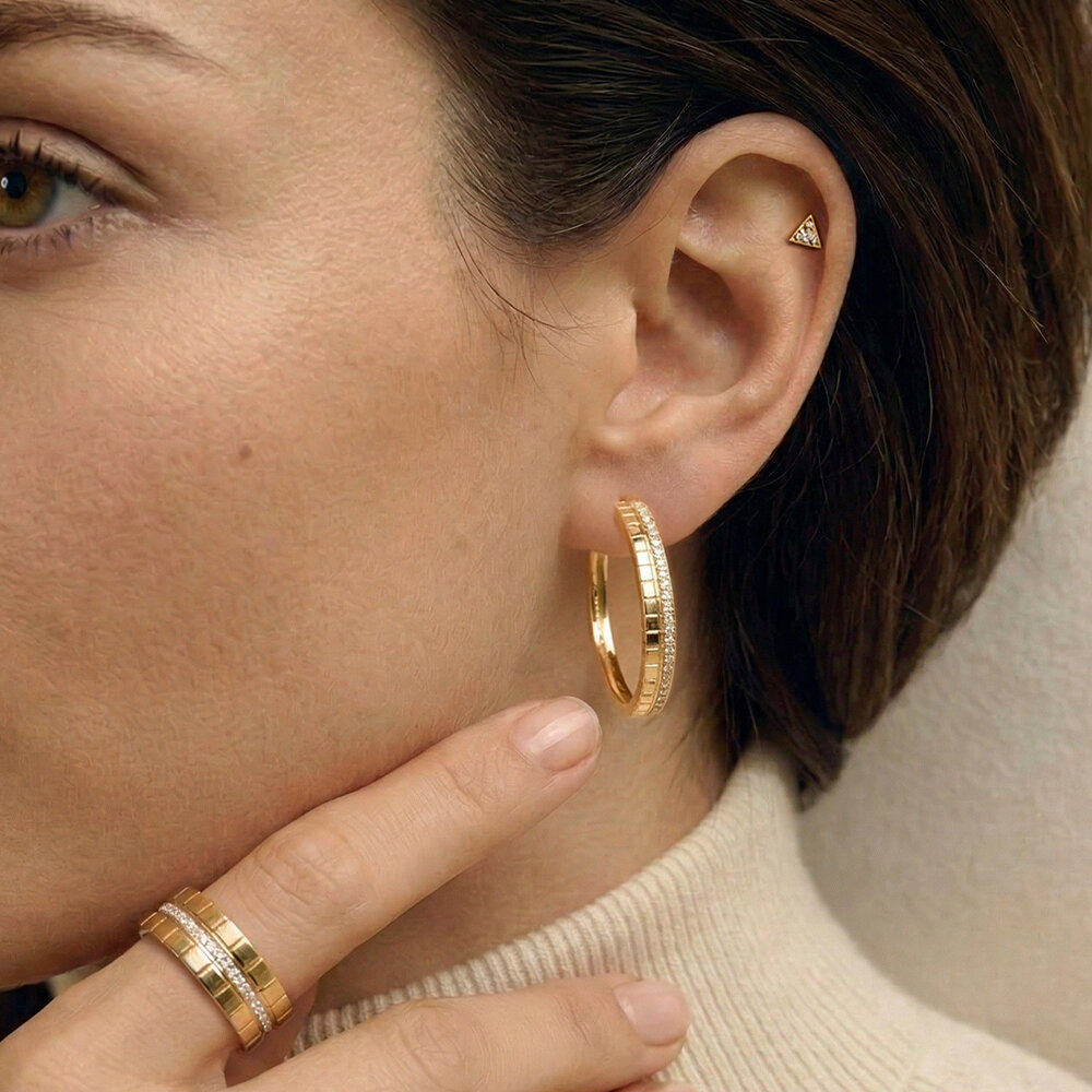 14 Ayar Sarı Altın Üçgen Tragus Piercing