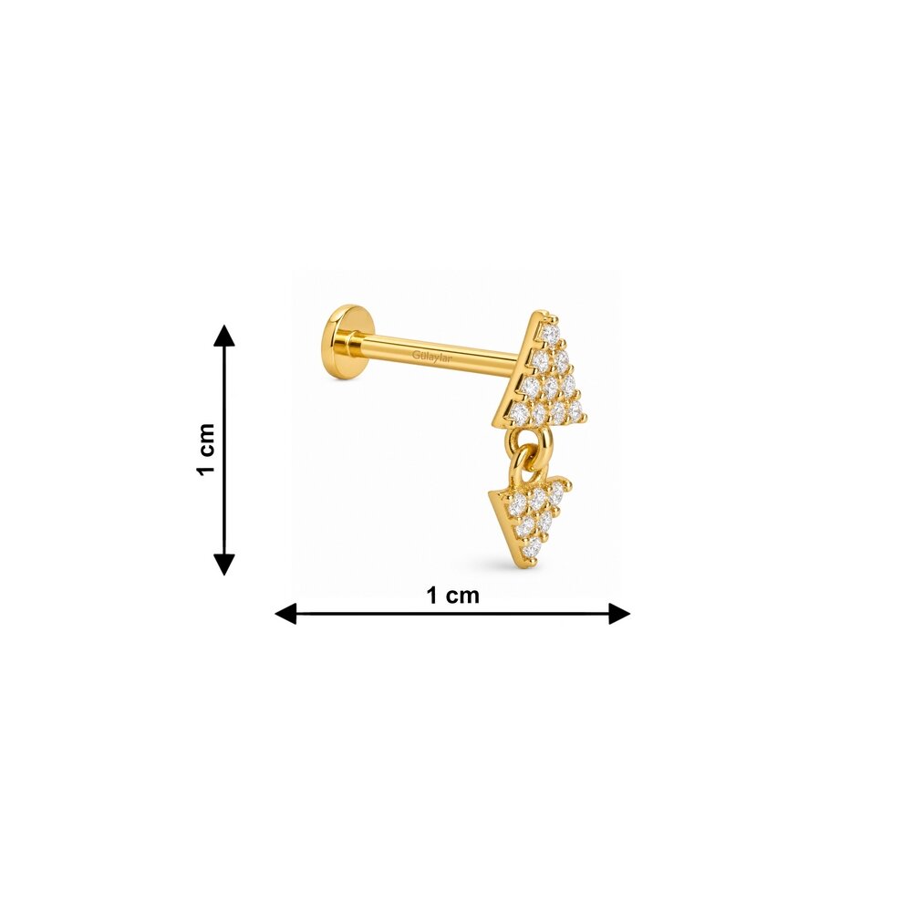14 Ayar Sarı Altın Üçgen Tragus Piercing