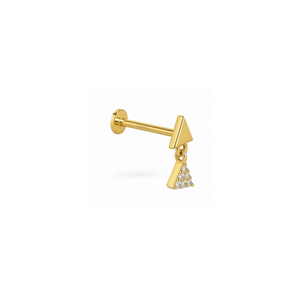 14 Ayar Sarı Altın Üçgen Tragus Piercing