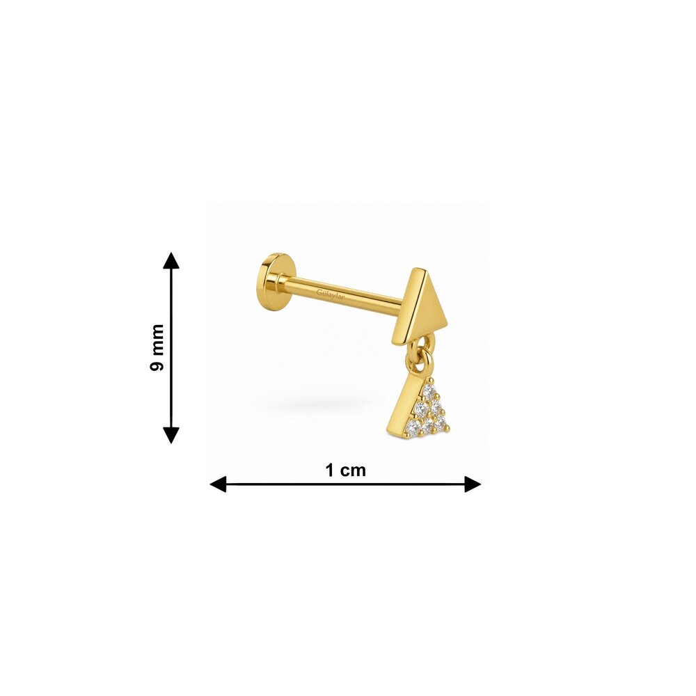 14 Ayar Sarı Altın Üçgen Tragus Piercing