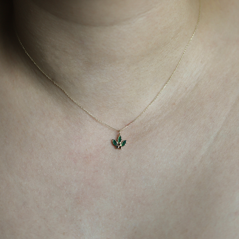 14 Ayar Sarı Altın Yılbaşı Figürlü Kolye