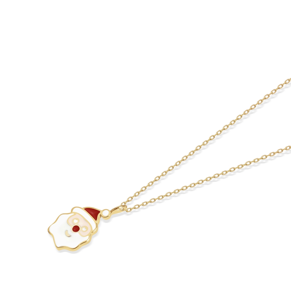 14 Ayar Sarı Altın Yılbaşı Figürlü Kolye