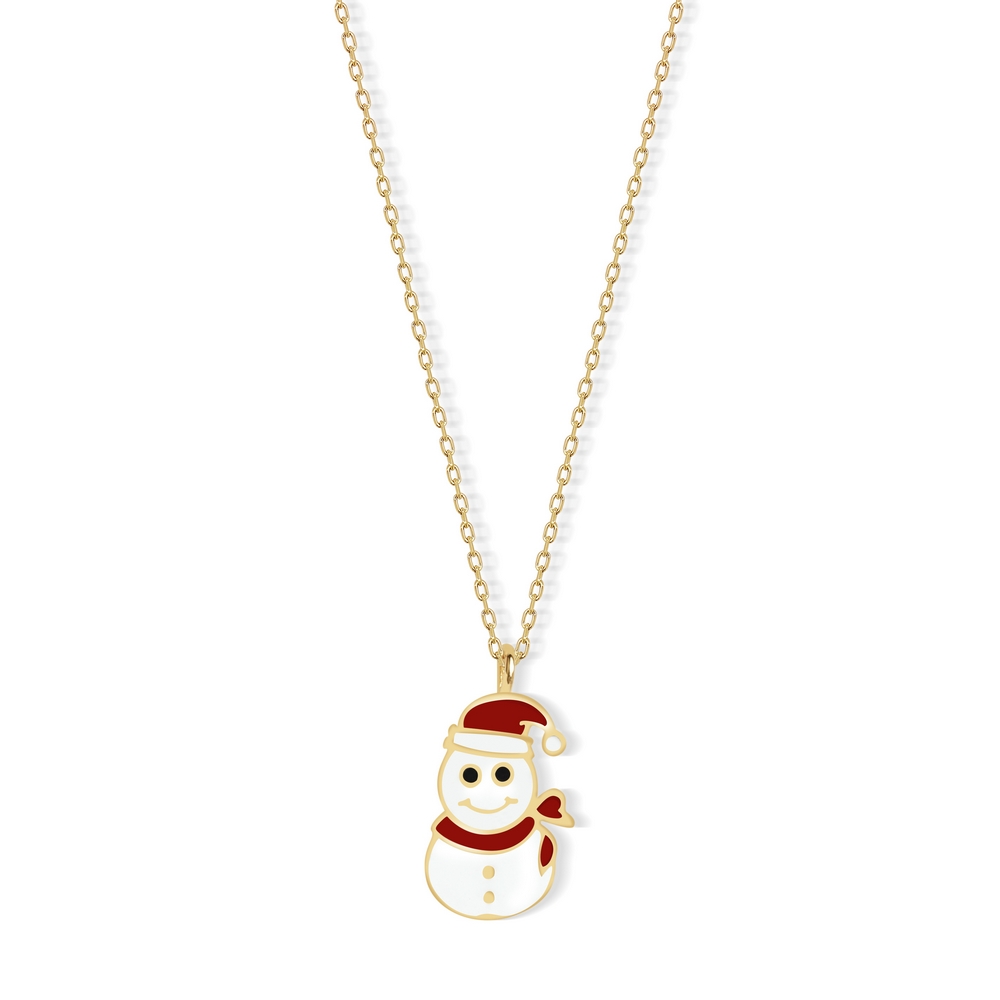 14 Ayar Sarı Altın Yılbaşı Figürlü Kolye