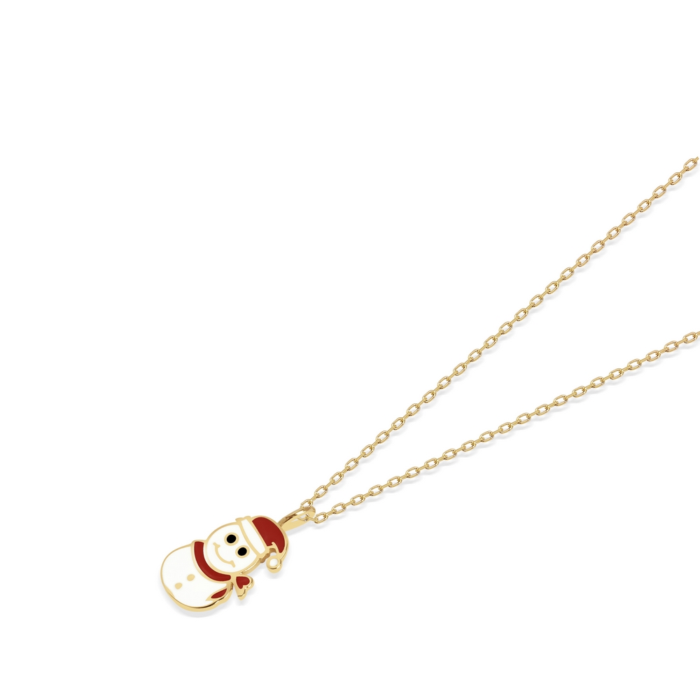 14 Ayar Sarı Altın Yılbaşı Figürlü Kolye