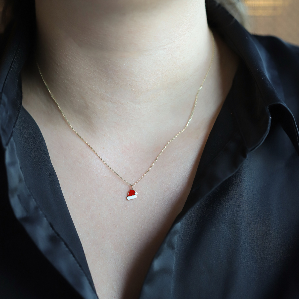 14 Ayar Sarı Altın Yılbaşı Figürlü Kolye