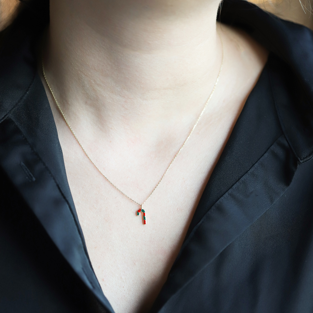 14 Ayar Sarı Altın Yılbaşı Figürlü Kolye