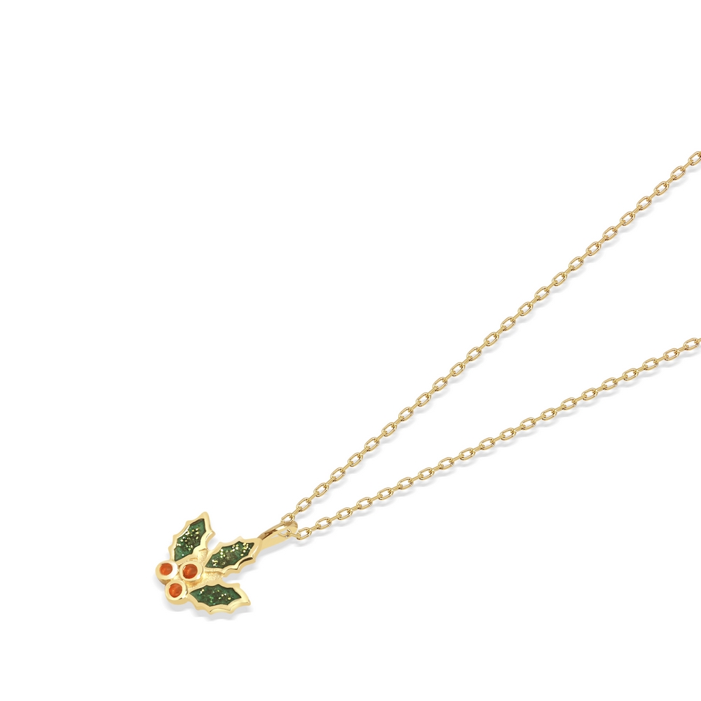 14 Ayar Sarı Altın Yılbaşı Figürlü Kolye