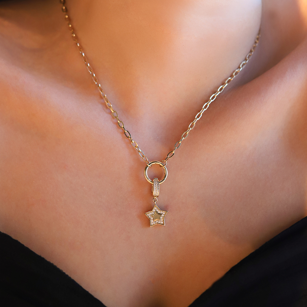 14 Ayar Sarı Altın Yıldız Figürlü Kolye Ucu