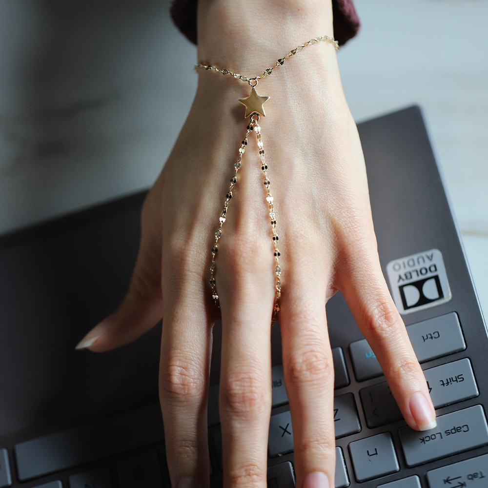 14 Ayar Sarı Altın Yıldız Figürlü Şahmeran