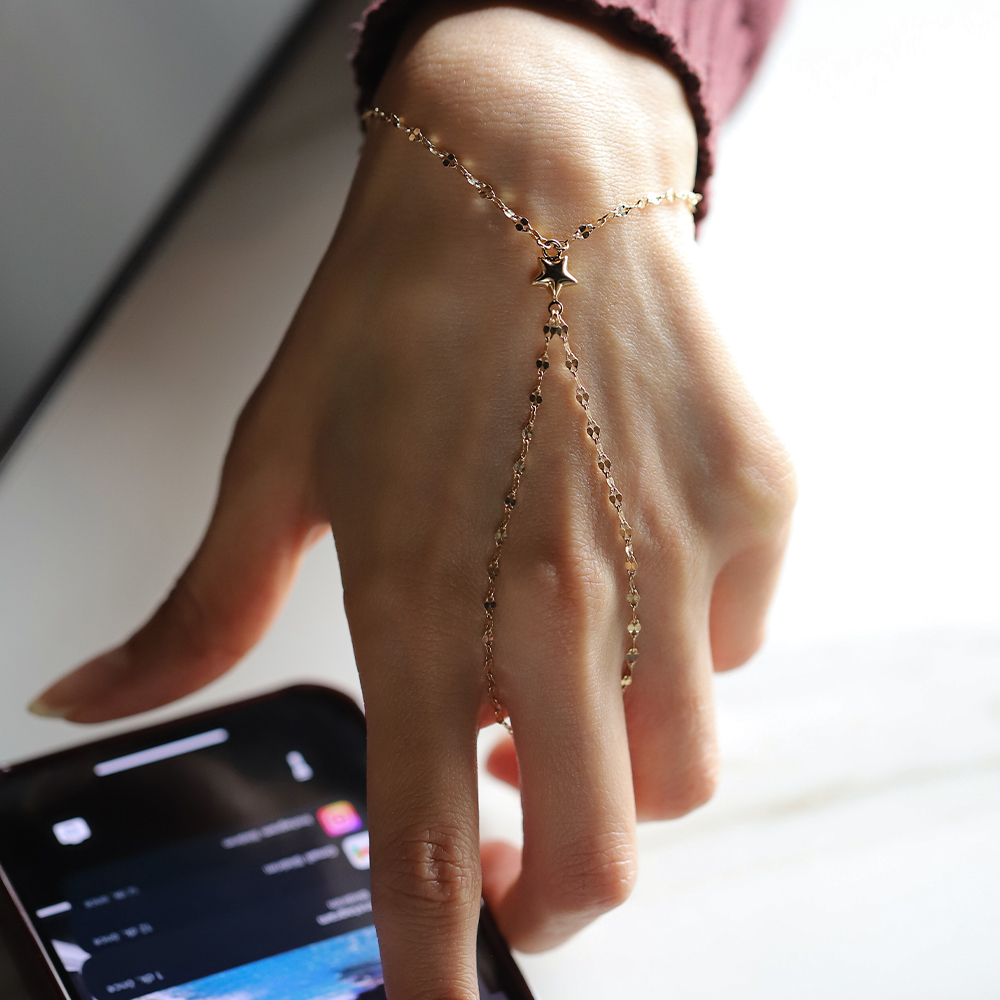 14 Ayar Sarı Altın Yıldız Figürlü Şahmeran