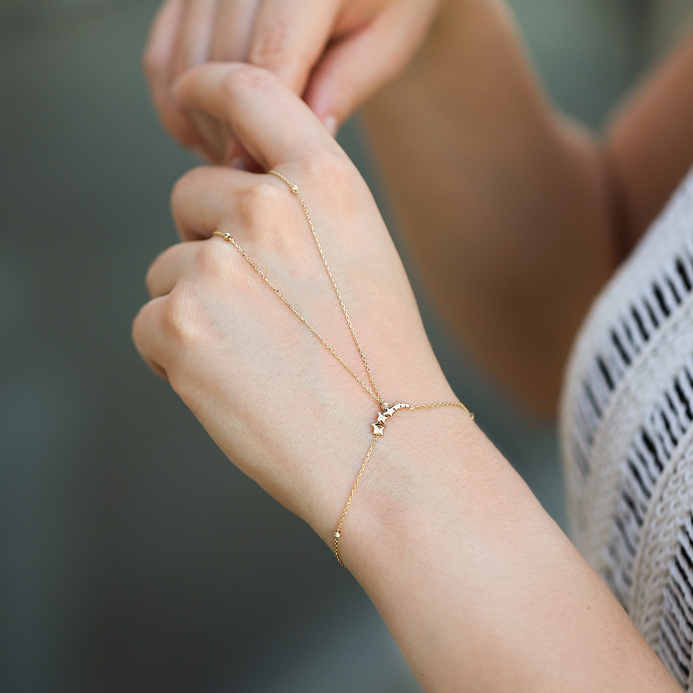 14 Ayar Sarı Altın Yıldız Figürlü Şahmeran