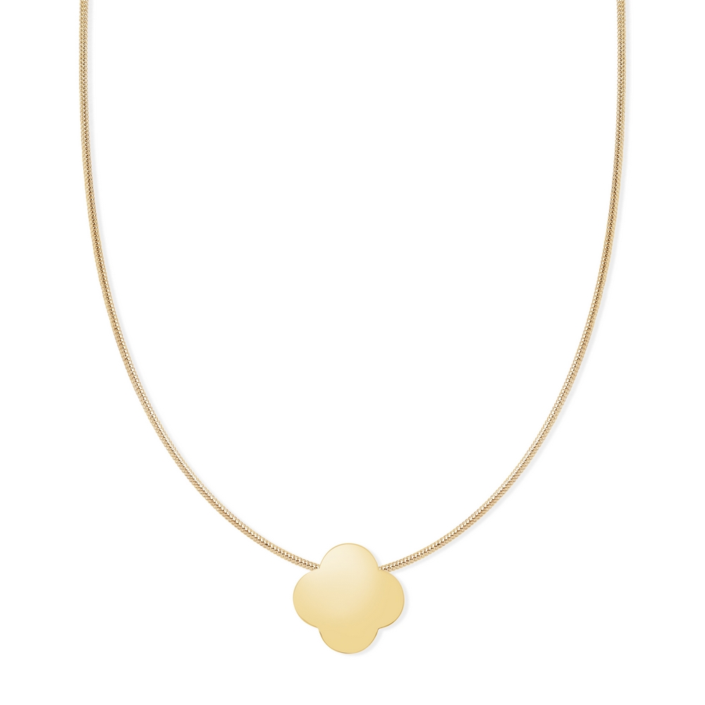 14 Ayar Sarı Altın Yonca Figürlü Kolye