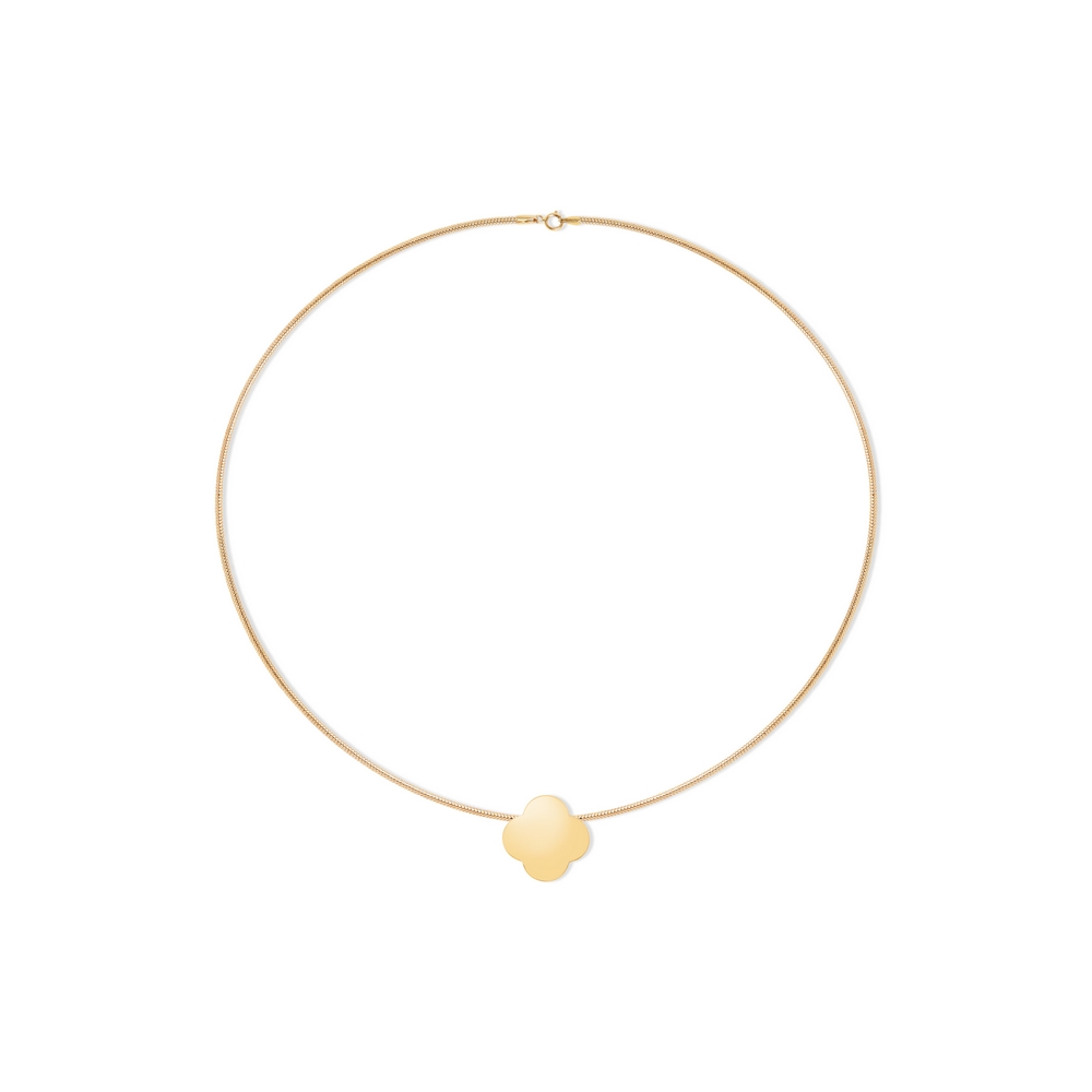 14 Ayar Sarı Altın Yonca Figürlü Kolye