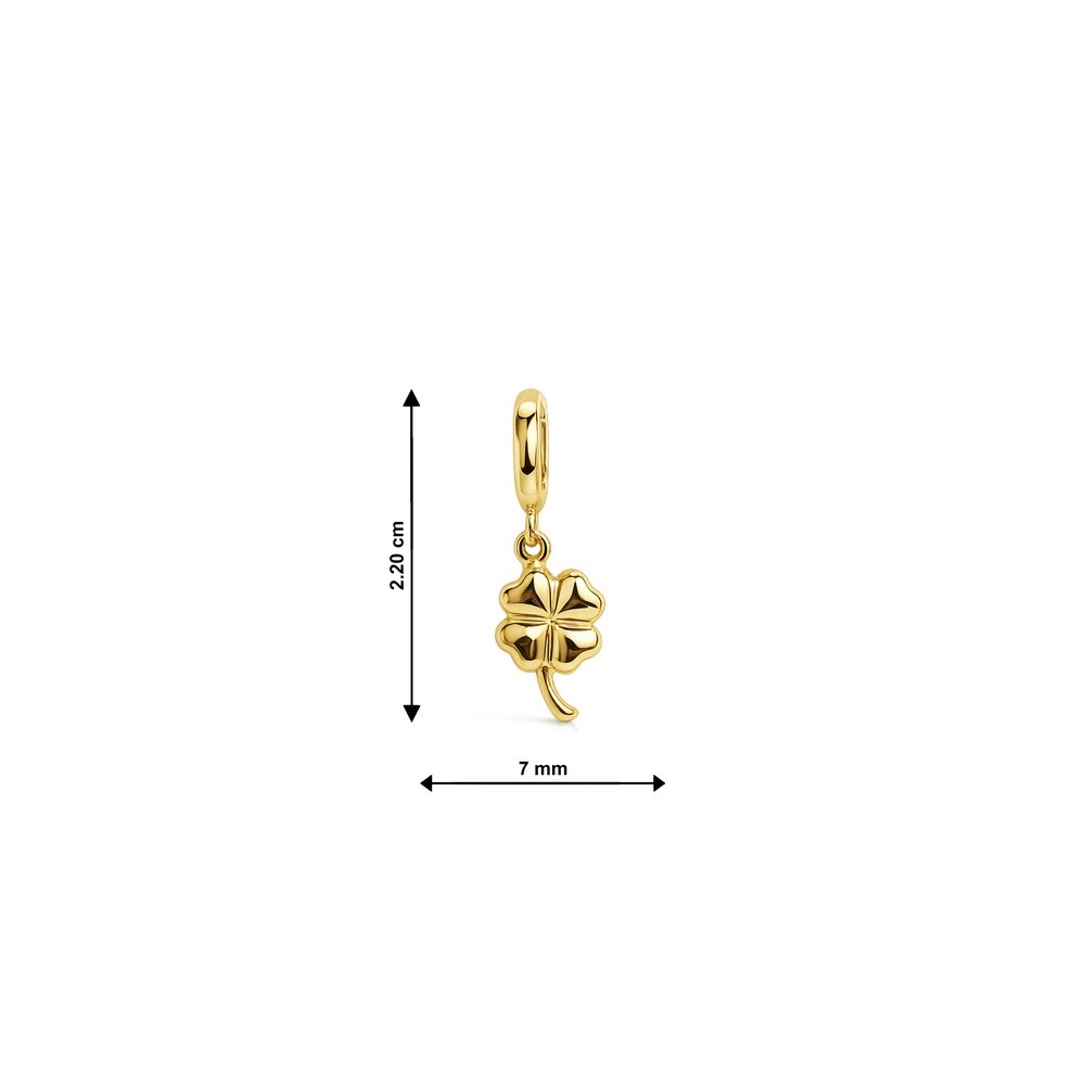 14 Ayar Sarı Altın Yonca Kolye Ucu