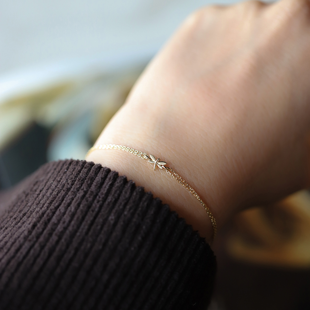 14 Ayar Sarı Altın Yusufcuk Minimal Bileklik