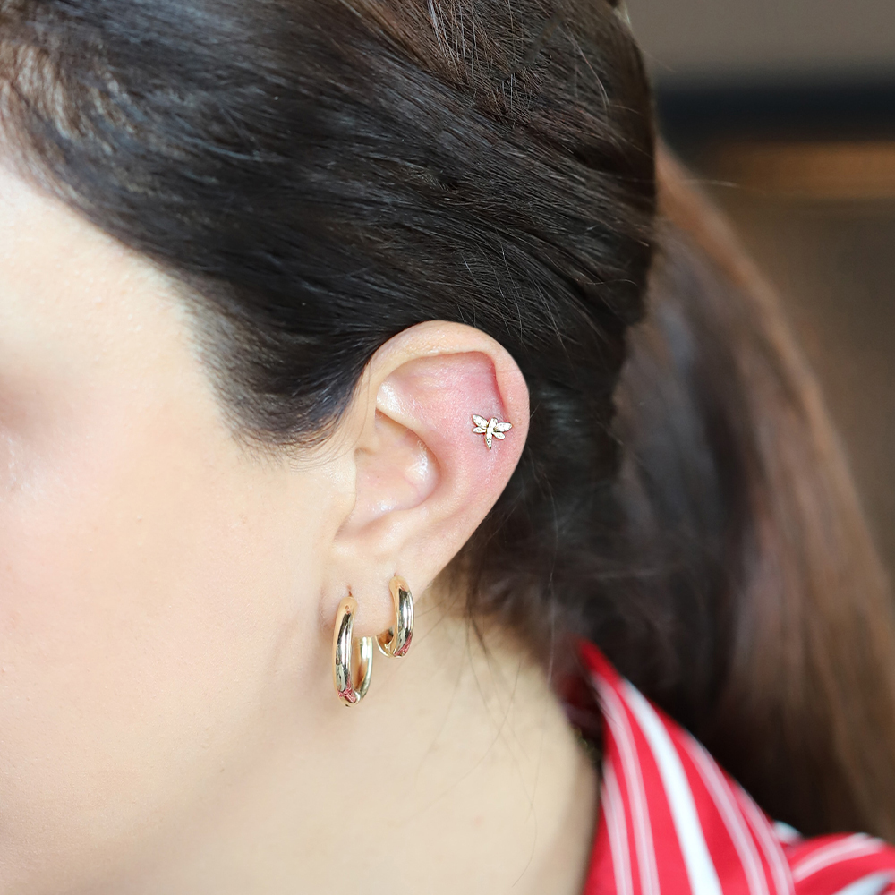 14 Ayar Sarı Altın Tragus Piercing