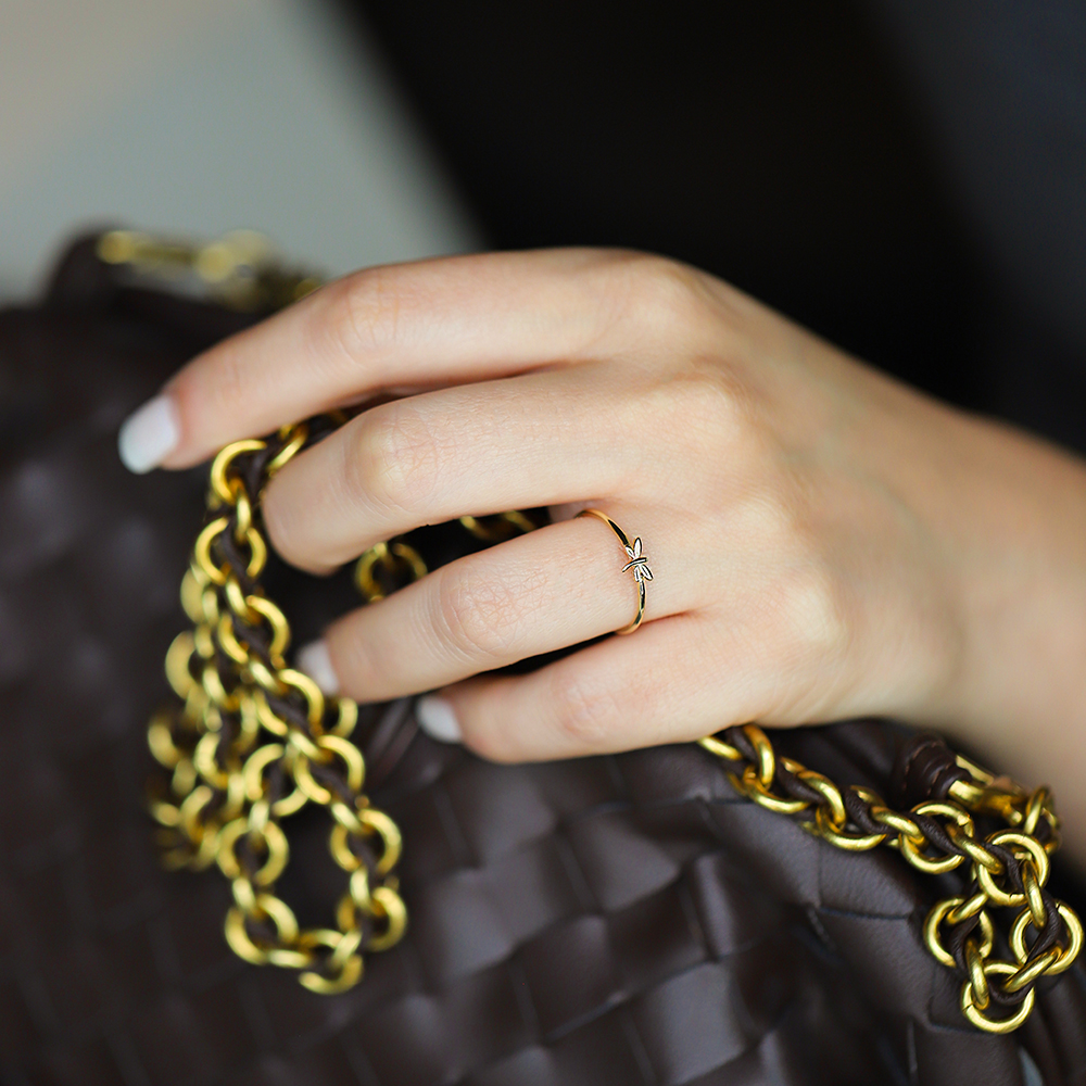 14 Ayar Sarı Altın Yusufcuk Minimal Yüzük