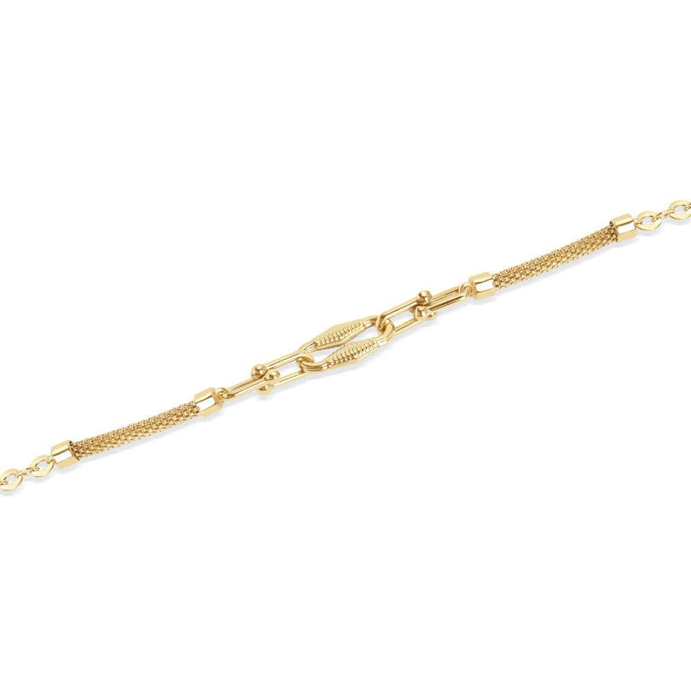 14 Ayar Sarı Altın Gemici Kilitli Zincir Bileklik