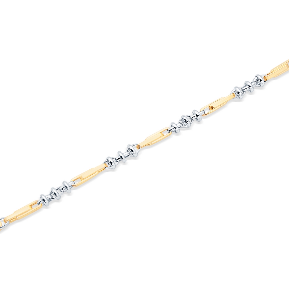 14 Ayar Sarı-Beyaz Altın Erkek Bileklik