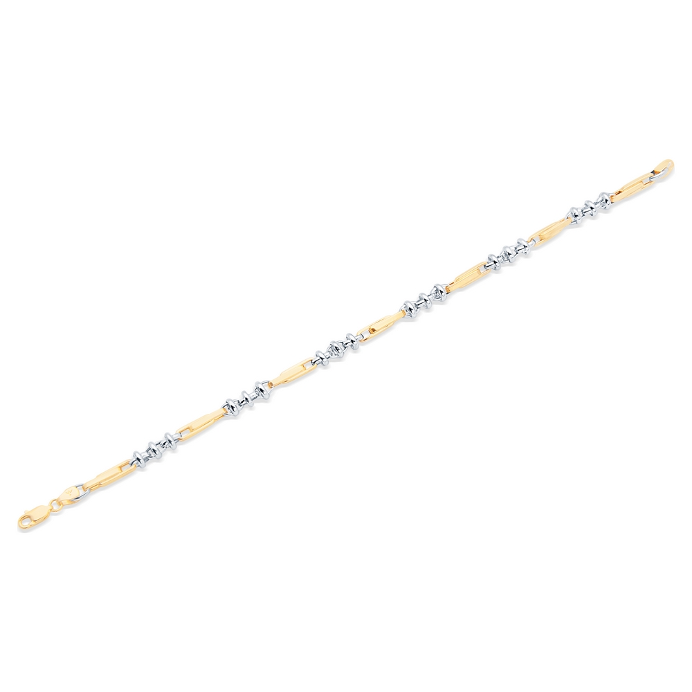 14 Ayar Sarı-Beyaz Altın Erkek Bileklik