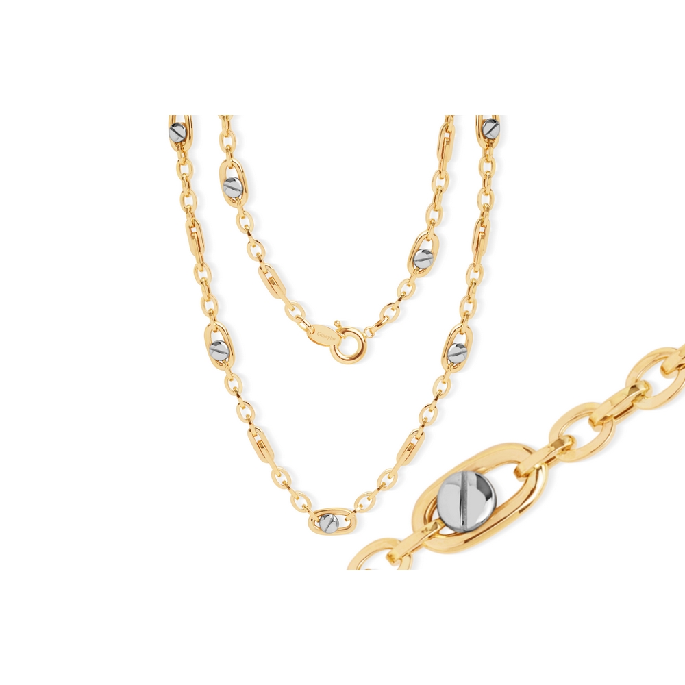 14 Ayar Sarı-Beyaz Altın Erkek Zincir