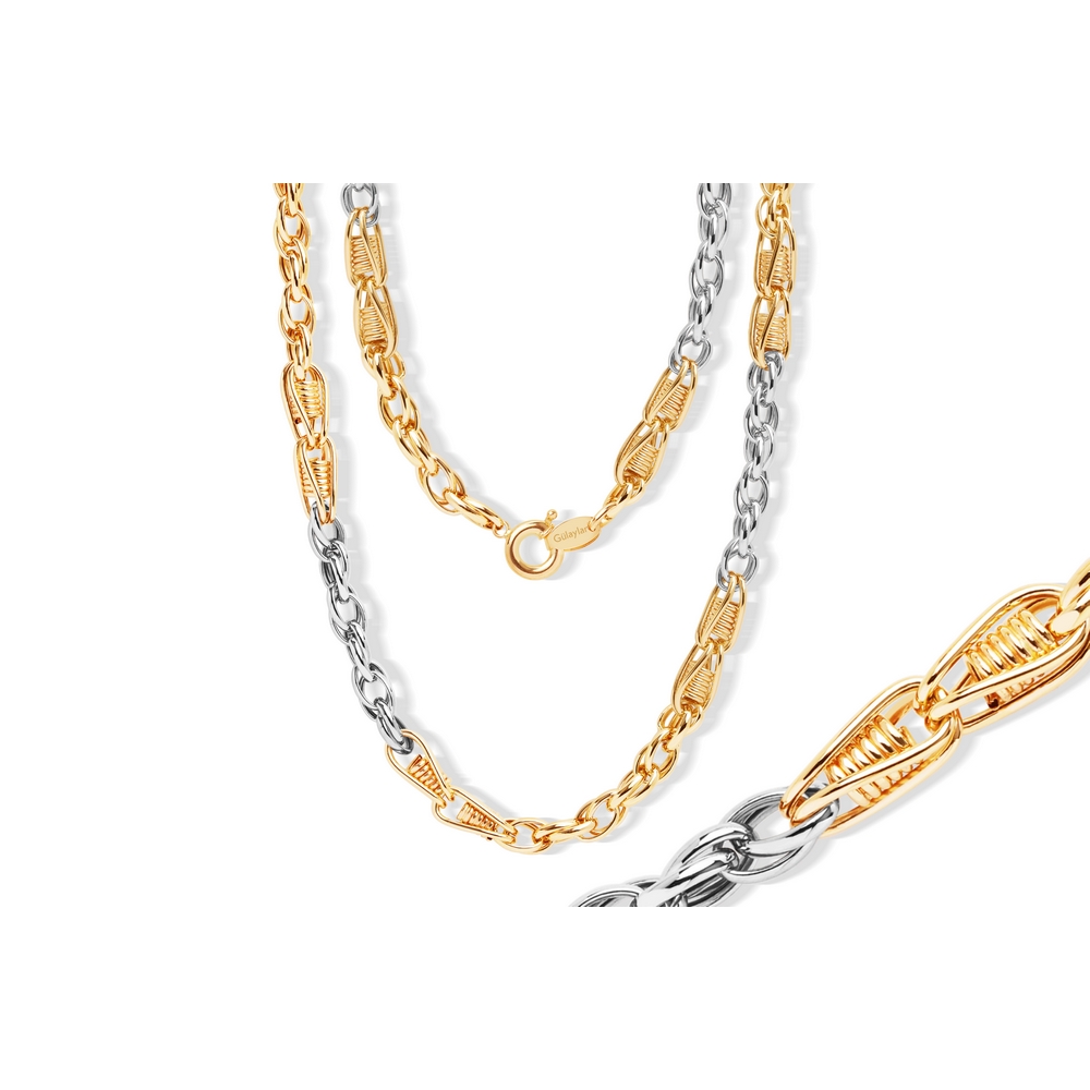 14 Ayar Sarı-Beyaz Altın Erkek Zincir