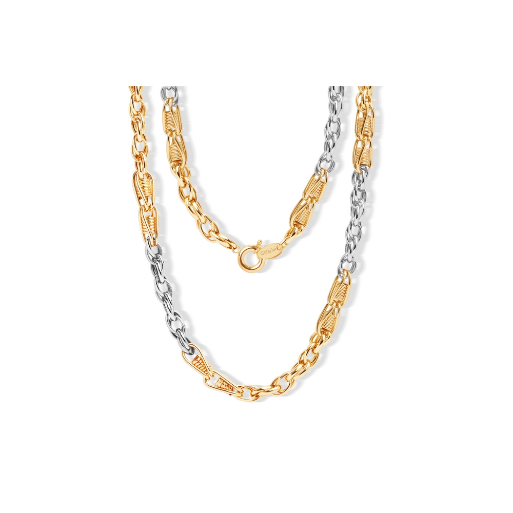 14 Ayar Sarı-Beyaz Altın Erkek Zincir