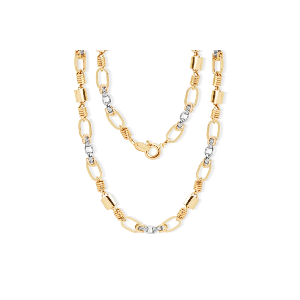 14 Ayar Sarı-Beyaz Altın Erkek Zincir